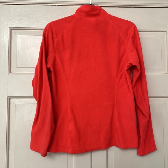 North Face‎ Neon Bright Pink Quarter Zip Pullover Polartec Fleece Jacket Coat - Picture 7 of 13
